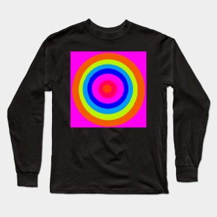 Hot Pink Circle Pattern Long Sleeve T-Shirt